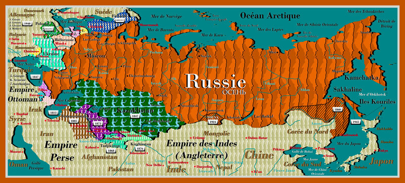 Шарф "Русские сезоны: Осень" хлопок/шелк
